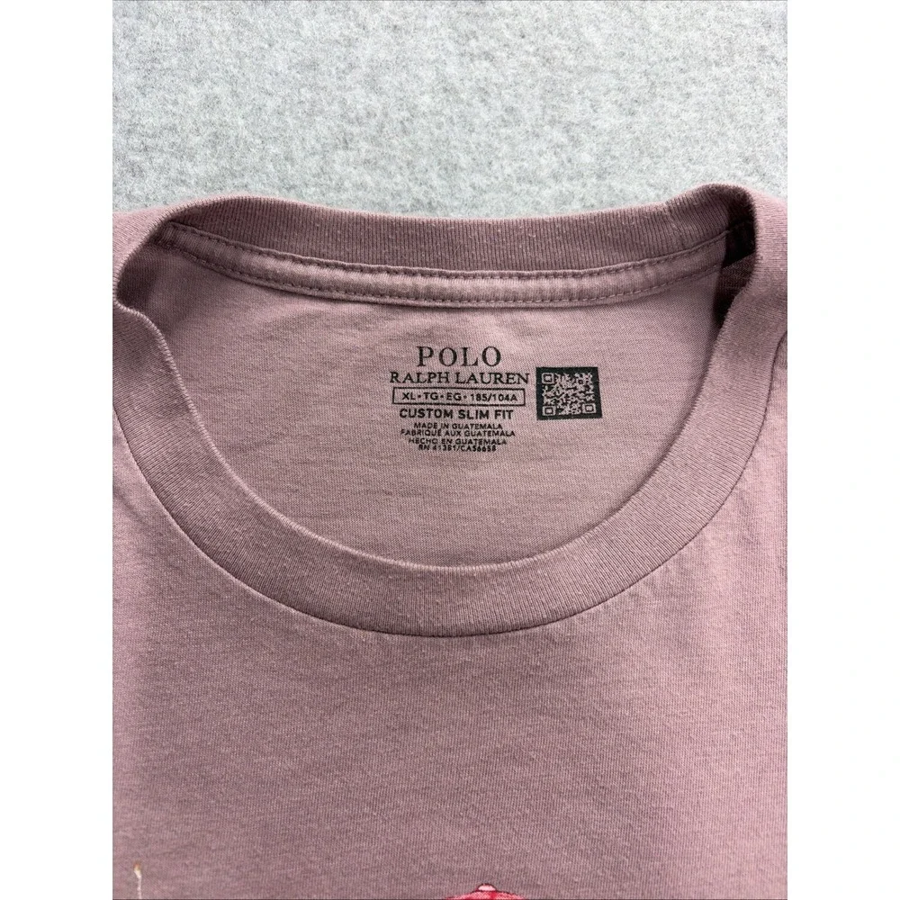 Polo Ralph Lauren Fishing Bear Short Sleeve T-Shirt in Purple Men's Size XL